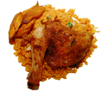 Jollof Rice (Chicken, Plantain)